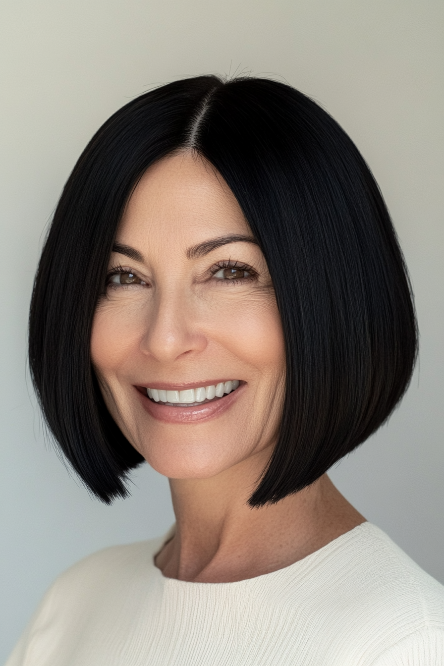 3. Classic Blunt Bob in Natural Black (Short Bob Haircuts For Women Over 50) - Short Bob Haircuts For Women Over 50