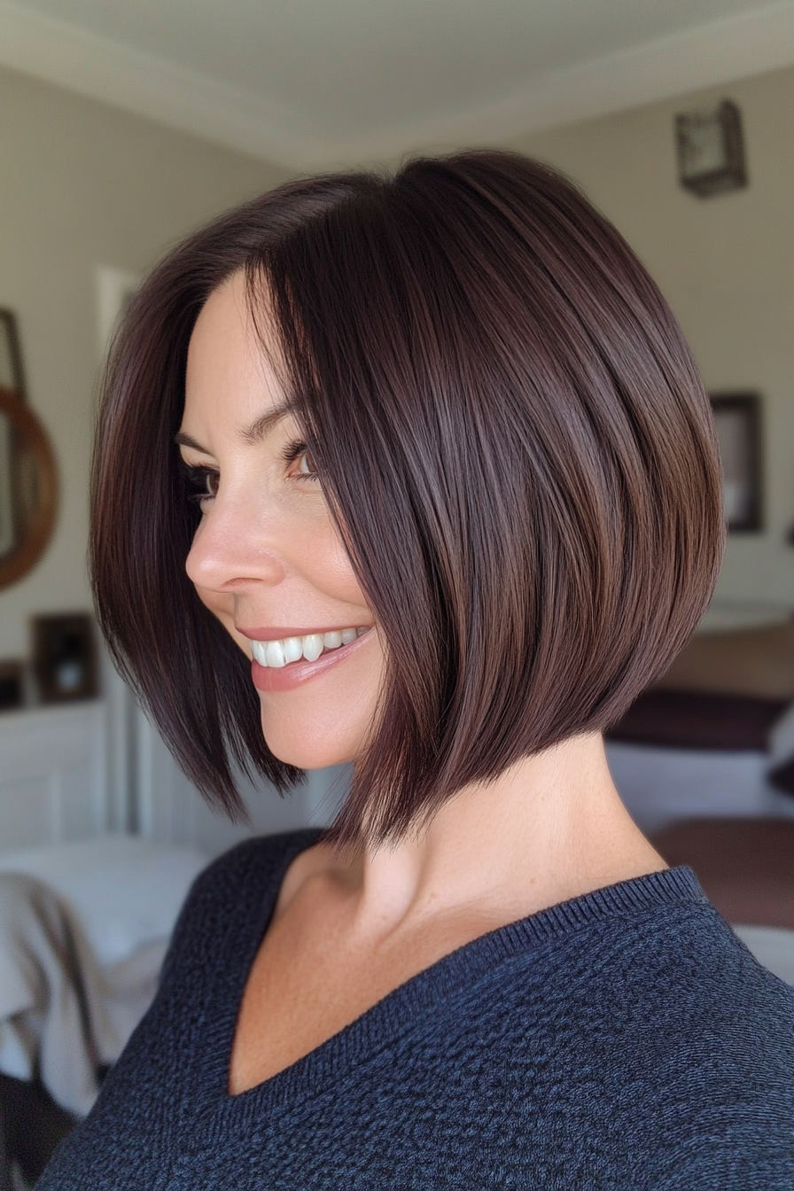 15. Angled Bob in Dark Espresso (Short Bob Haircuts For Women Over 50) - Short Bob Haircuts For Women Over 50