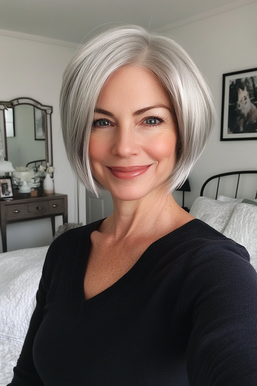 17. Pixie Bob in Natural Silver (Short Bob Haircuts For Women Over 50) - Short Bob Haircuts For Women Over 50