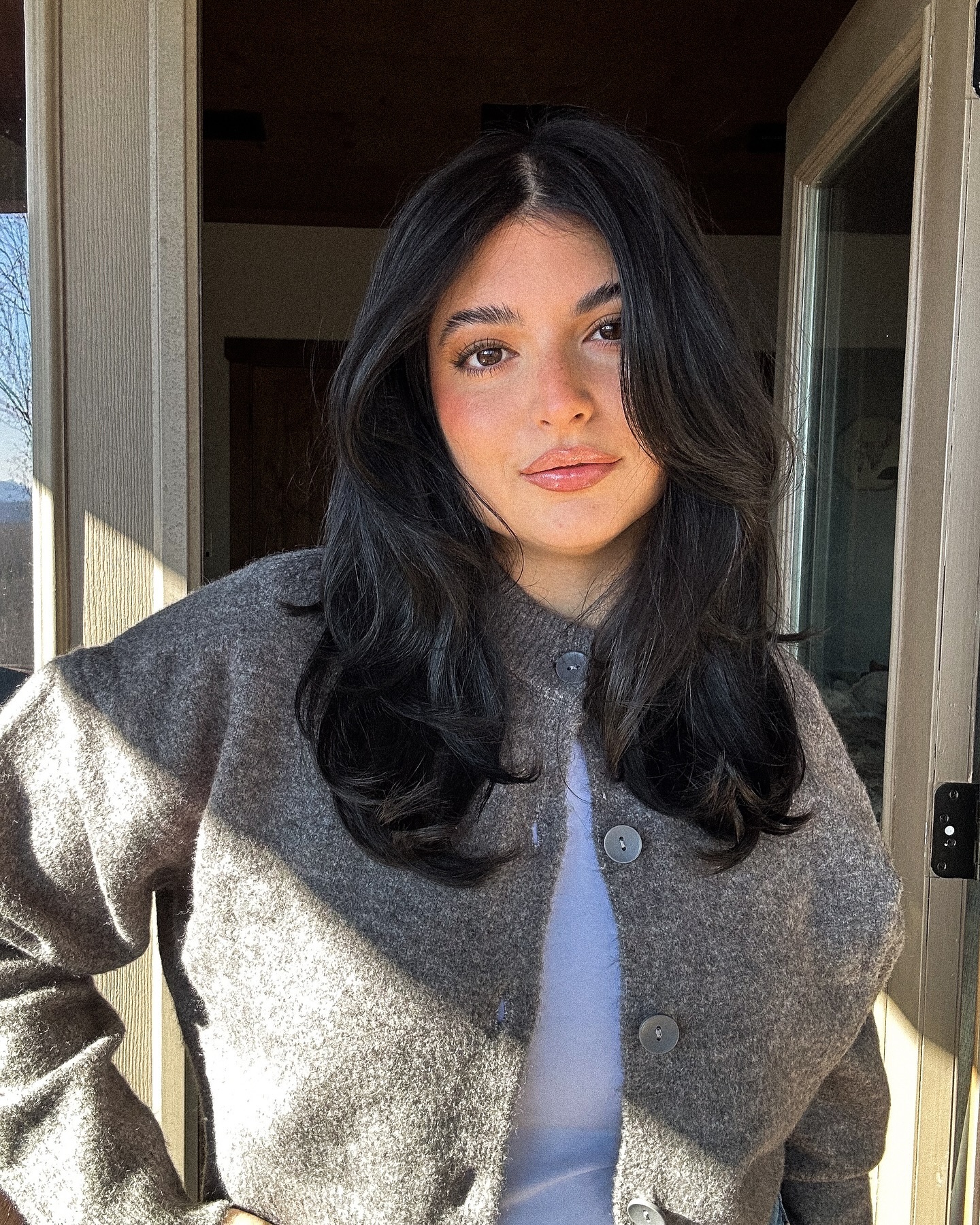 11. Soft Layers with Deep Chocolate Shine - Medium-Length Hairstyle Ideas for Women