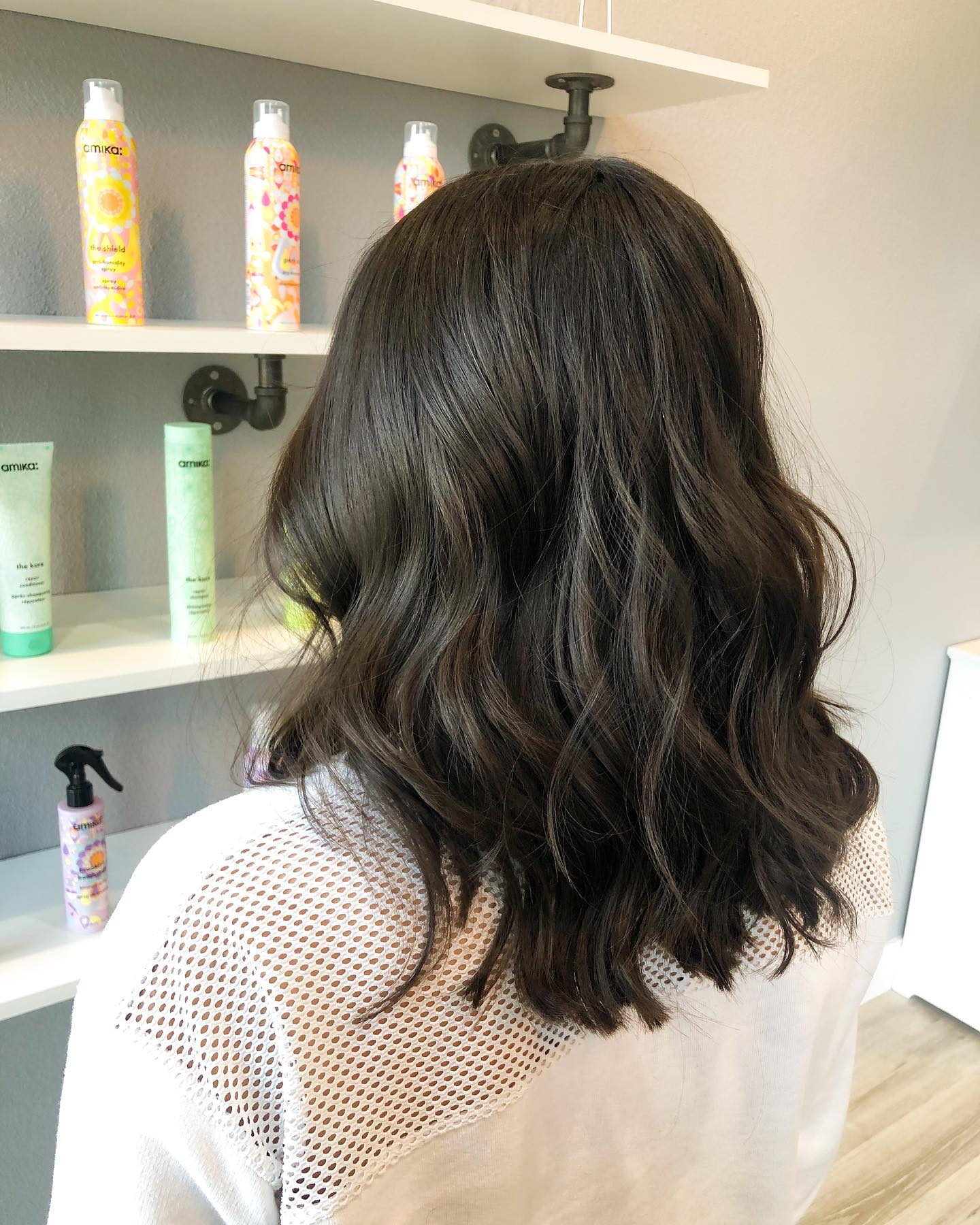 25. Soft Black Waves with Blunt Ends - Medium-Length Hairstyle Ideas for Women