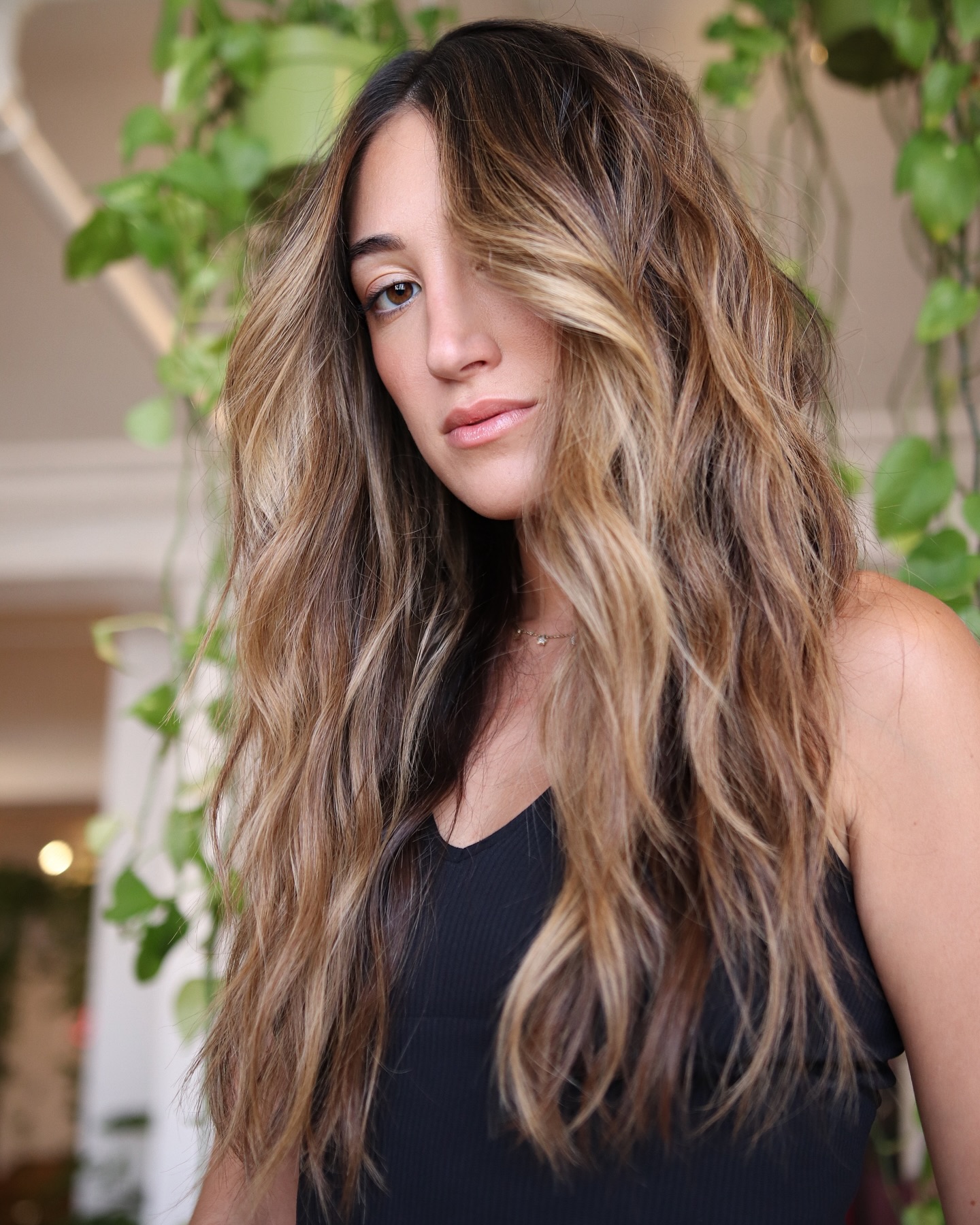 3. Golden Brunette Balayage with Soft Texture - Long Hairstyle Ideas for Women