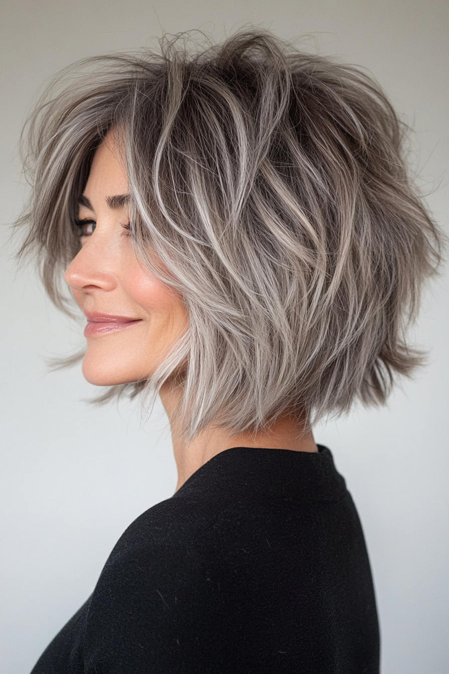13. Effortless Shaggy Bob (Shorter Hairstyles For Older Women) - Shorter Hairstyles For Older Women