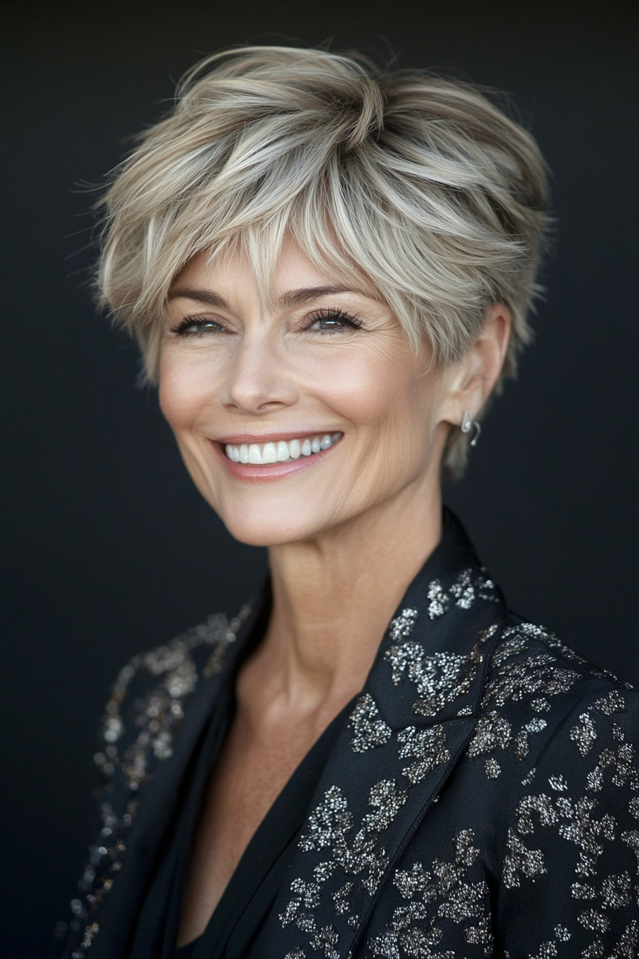 19. Textured Pixie (Shorter Hairstyles For Older Women) - Shorter Hairstyles For Older Women