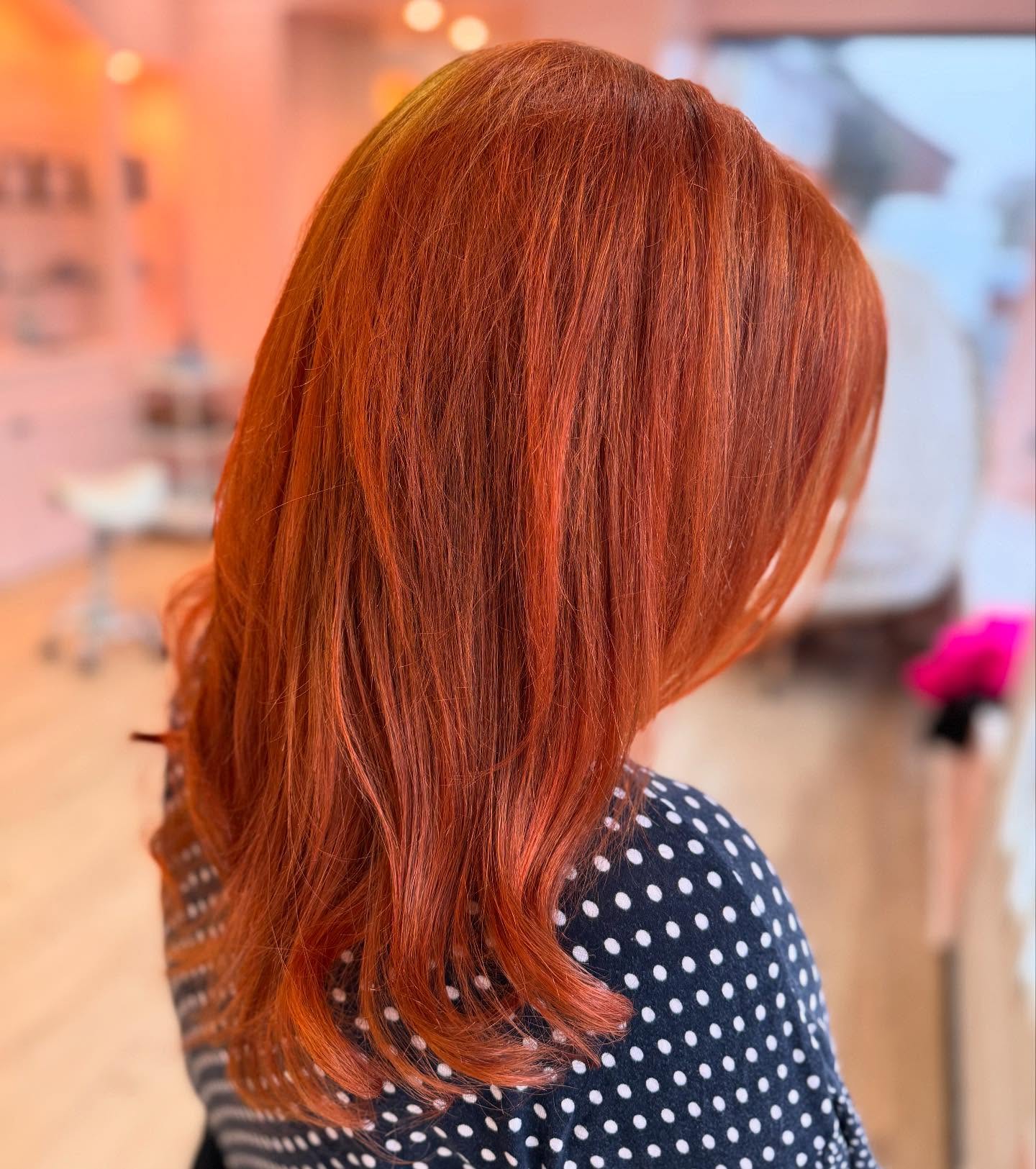 9. Vibrant Copper Layers with Gloss Finish - Copper Hair Color Ideas for Women