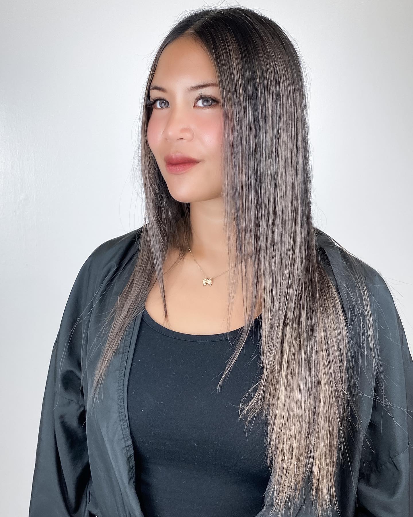 5. Mushroom Ash Brunette Sleek Cut - Ash Blonde Hair Color Ideas for Women