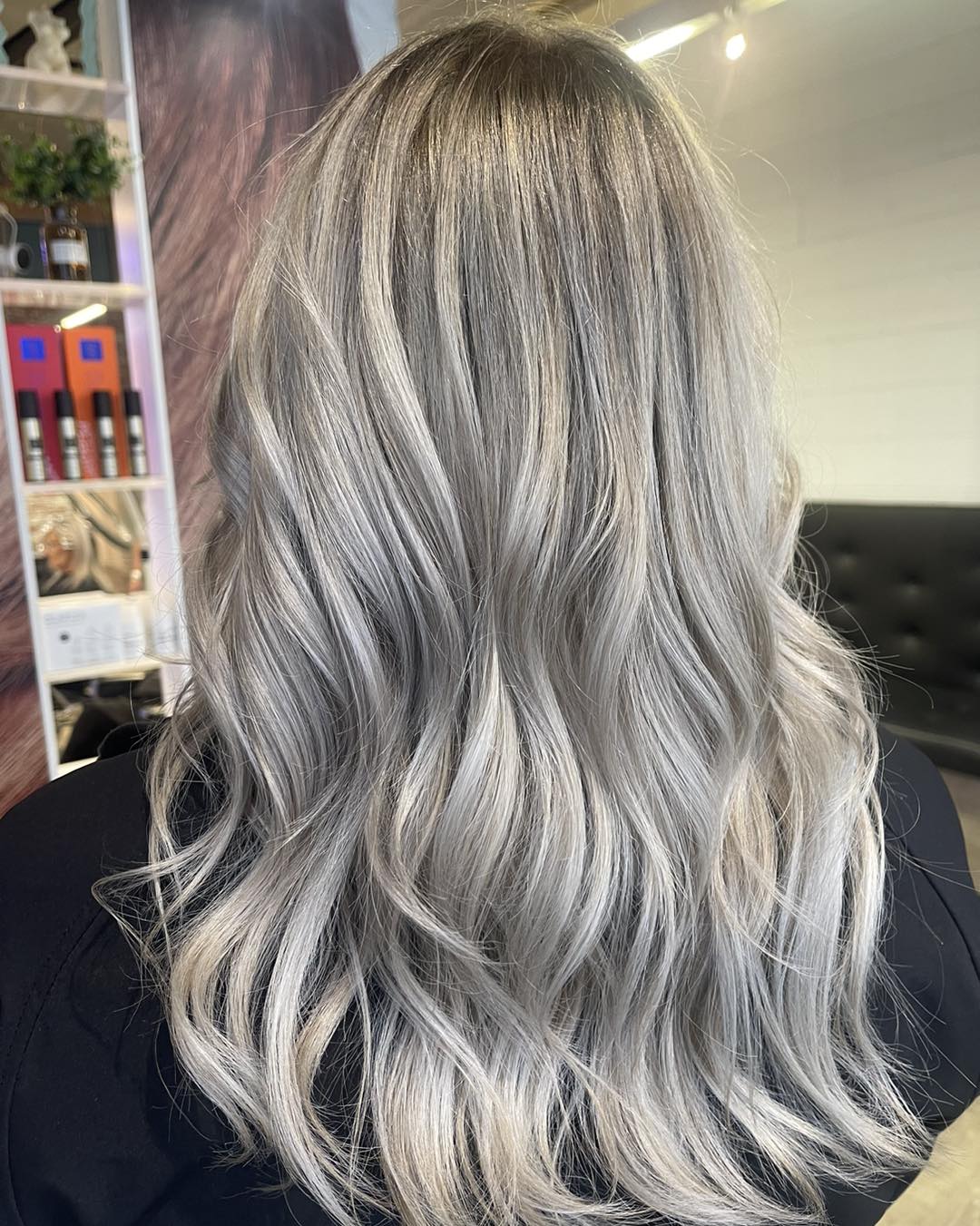 13. Silvery Ash Blonde Beach Waves - Ash Blonde Hair Color Ideas for Women