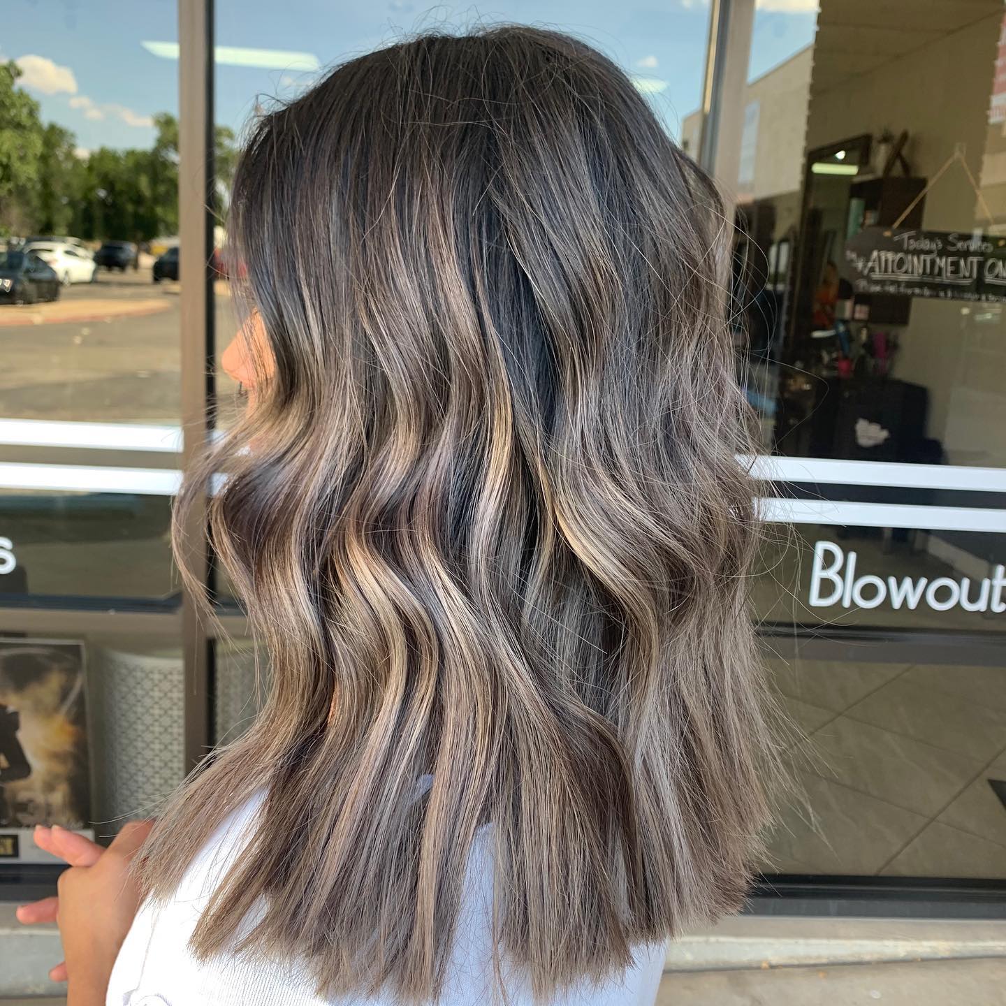 12. Ash Blonde Lob with Smoky Root Melt - Light Brown Hair Color Ideas for Women