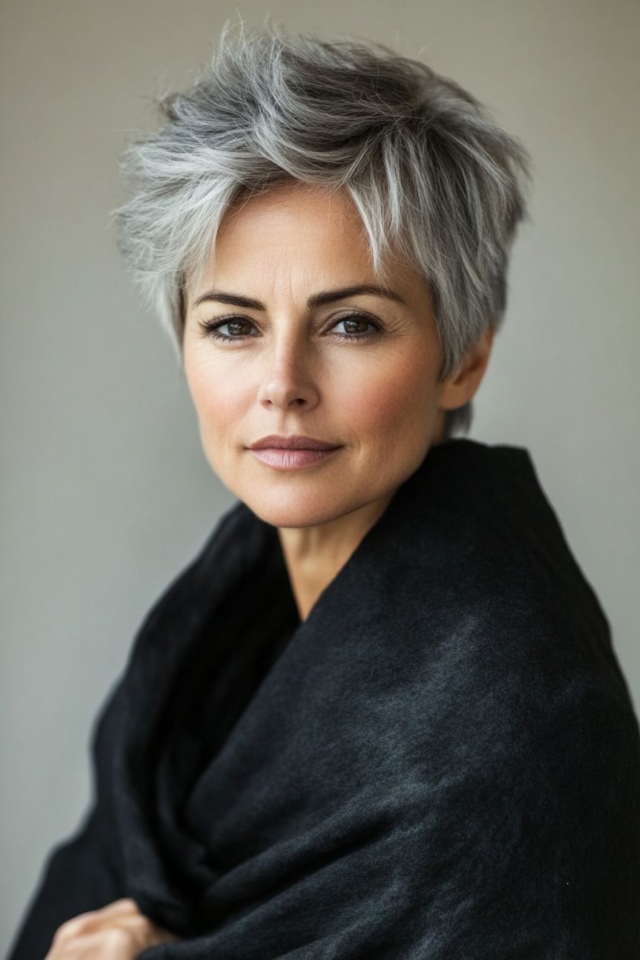 5. Textured Quiff (Short Haircuts For Women Over 60 With Fine Hair) - Short Haircuts For Women Over 60 With Fine Hair