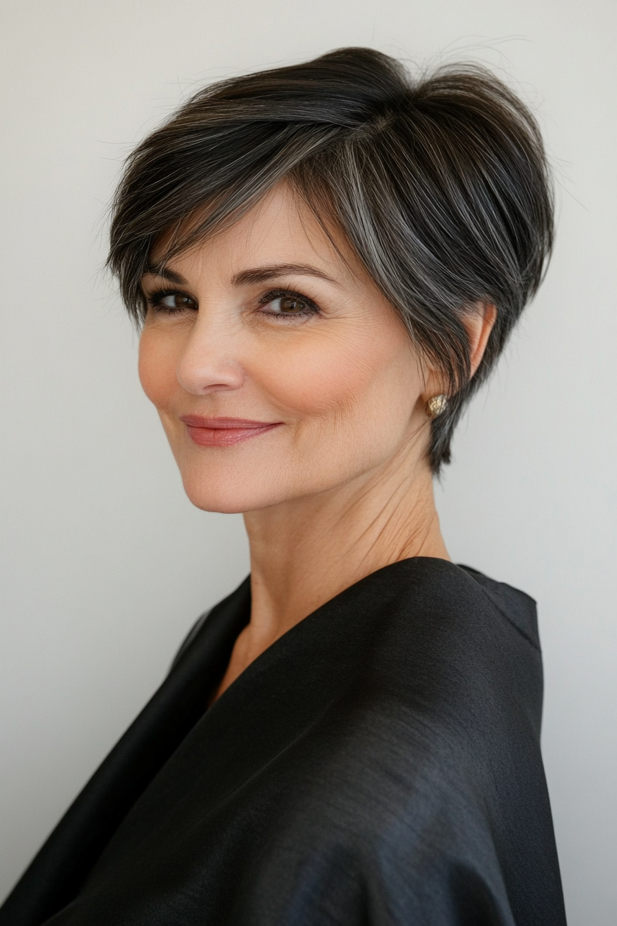 10. Sleek Side Part (Short Haircuts For Women Over 60 With Fine Hair) - Short Haircuts For Women Over 60 With Fine Hair