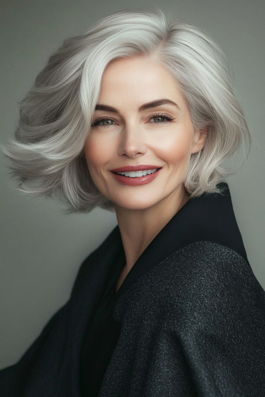 14. Brushed Back Elegance (Short Haircuts For Women Over 60 With Fine Hair) - Short Haircuts For Women Over 60 With Fine Hair