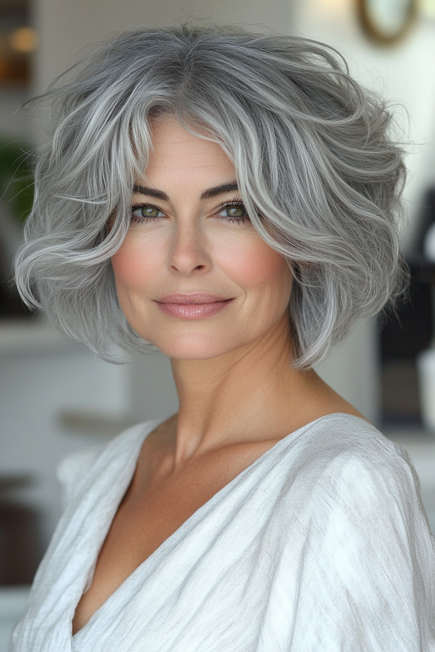 15. Soft Silver Layers (Short Haircuts For Women Over 60 With Fine Hair) - Short Haircuts For Women Over 60 With Fine Hair