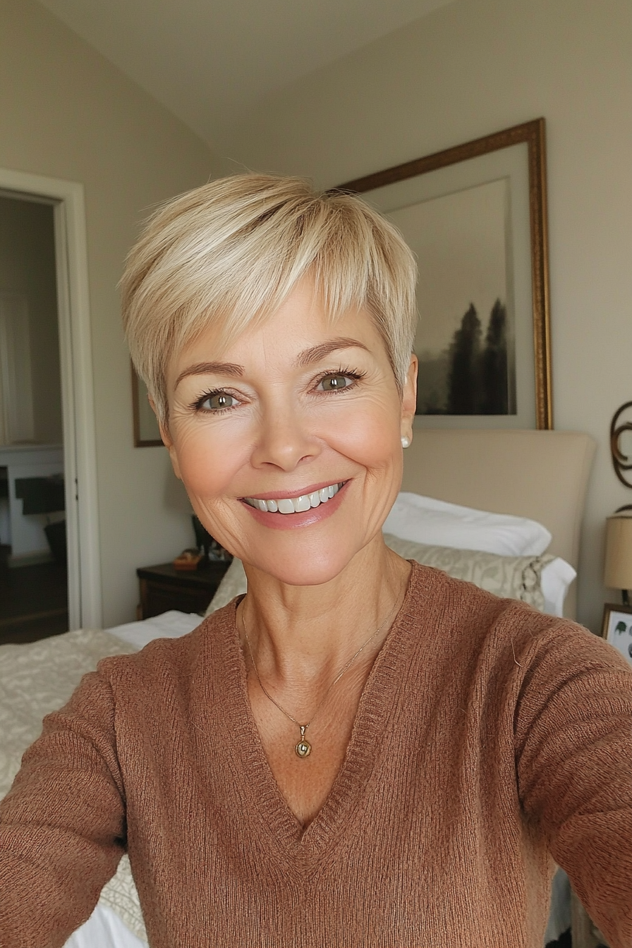 16. Dynamic Feathered Pixie (Short Haircuts For Women Over 60 With Fine Hair) - Short Haircuts For Women Over 60 With Fine Hair