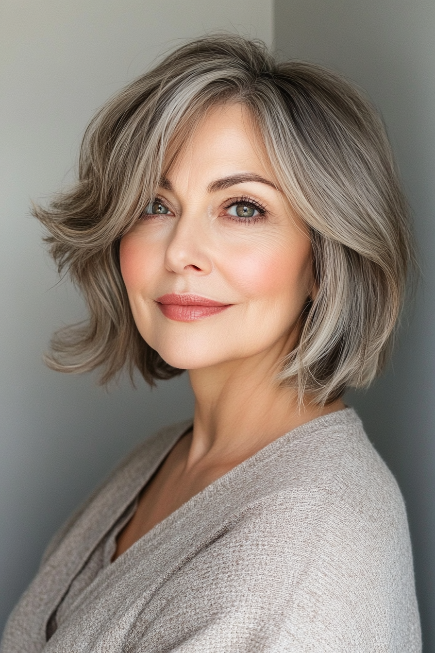 19. Swing Bob (Short Haircuts For Women Over 60 With Fine Hair) - Short Haircuts For Women Over 60 With Fine Hair