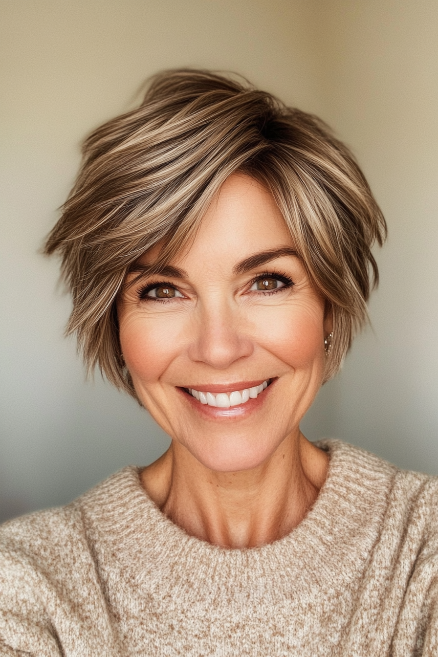 22. Bold Layers (Short Haircuts For Women Over 60 With Fine Hair) - Short Haircuts For Women Over 60 With Fine Hair