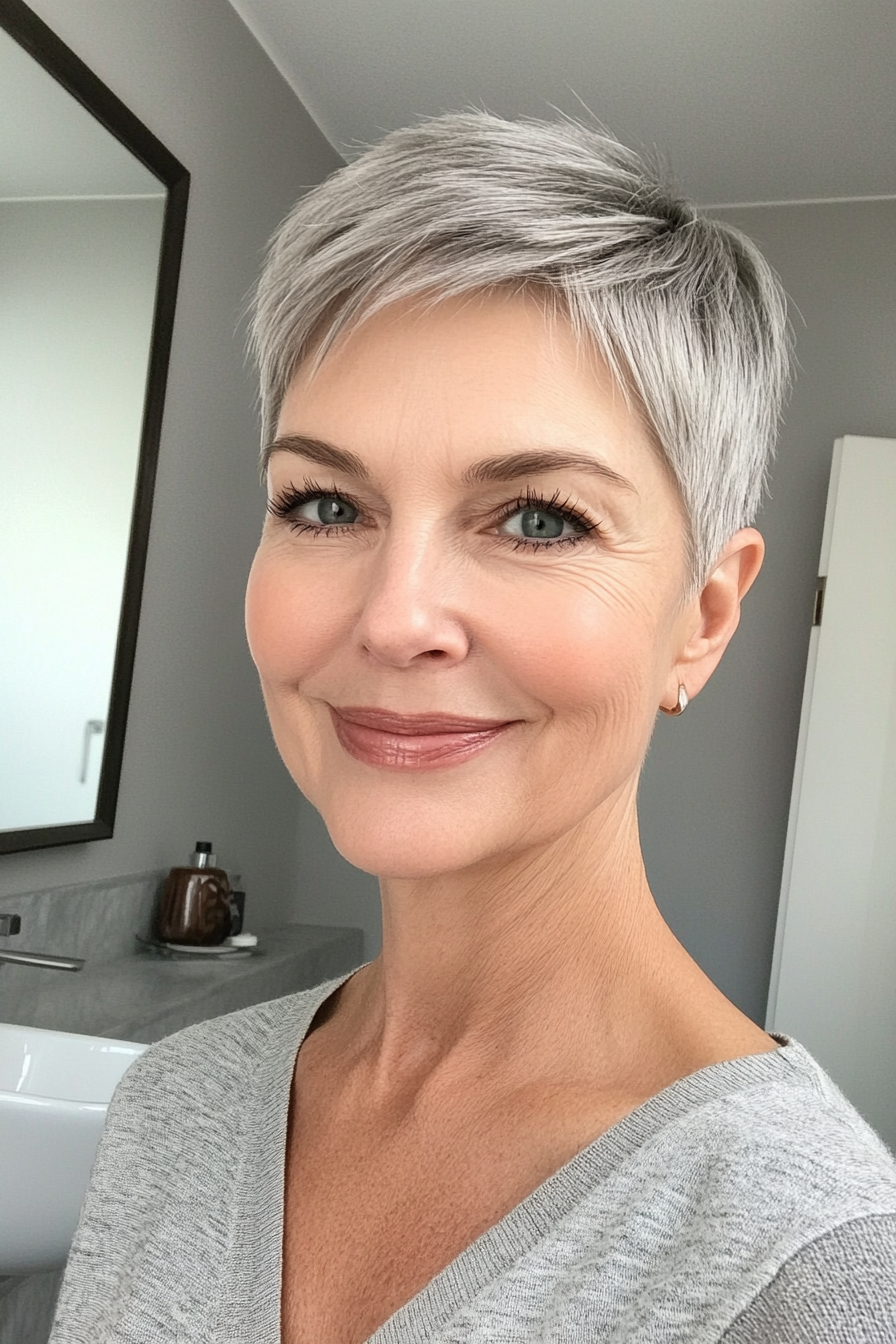 27. Minimalist Chic Crop (Short Haircuts For Women Over 60 With Fine Hair) - Short Haircuts For Women Over 60 With Fine Hair