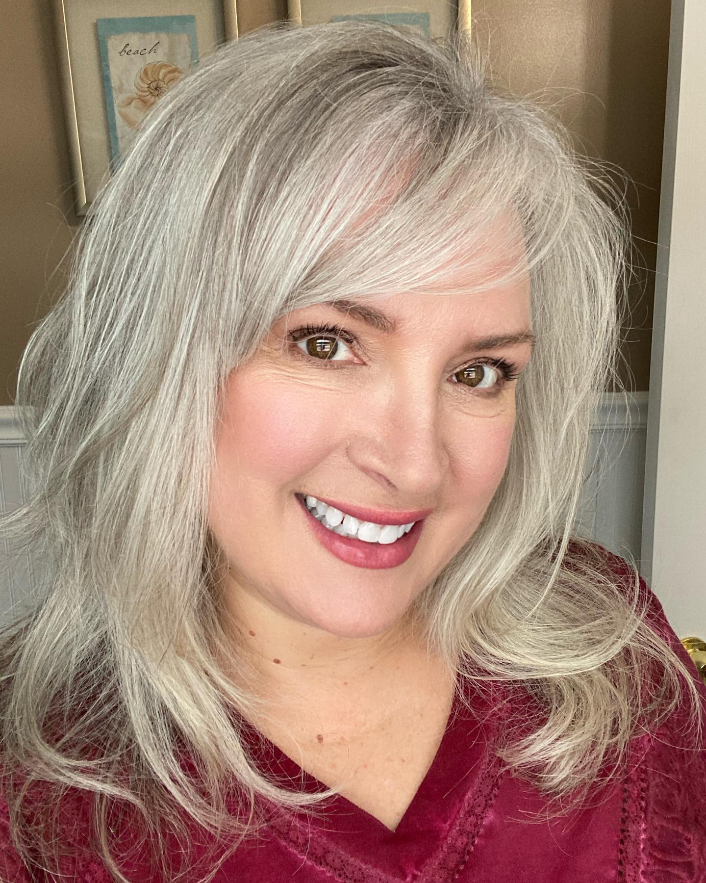 1. Soft Layered Silver Bob - Hairstyles/Haircuts for Older Women