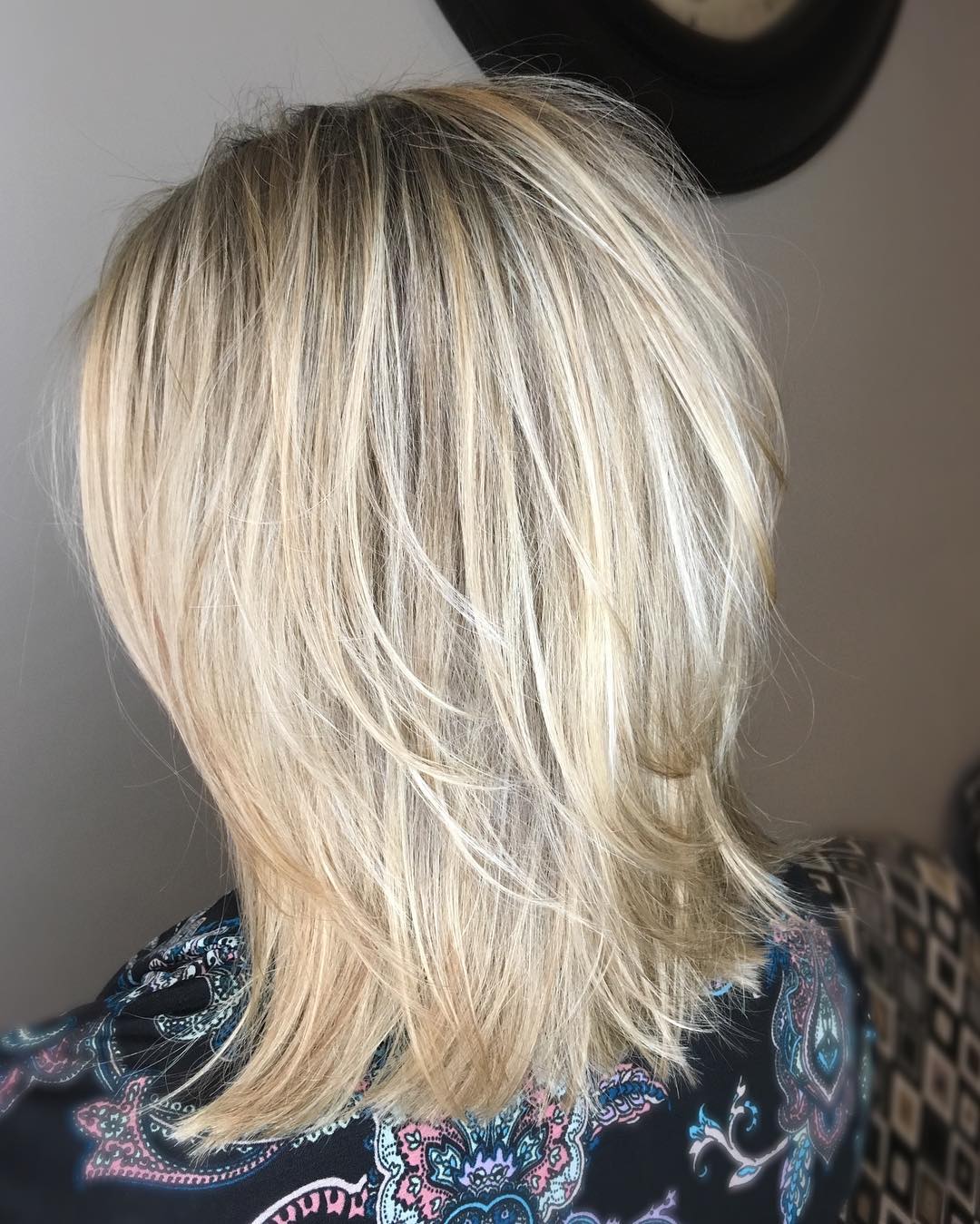 10. Layered Blonde Lob - Hairstyles/Haircuts for Older Women