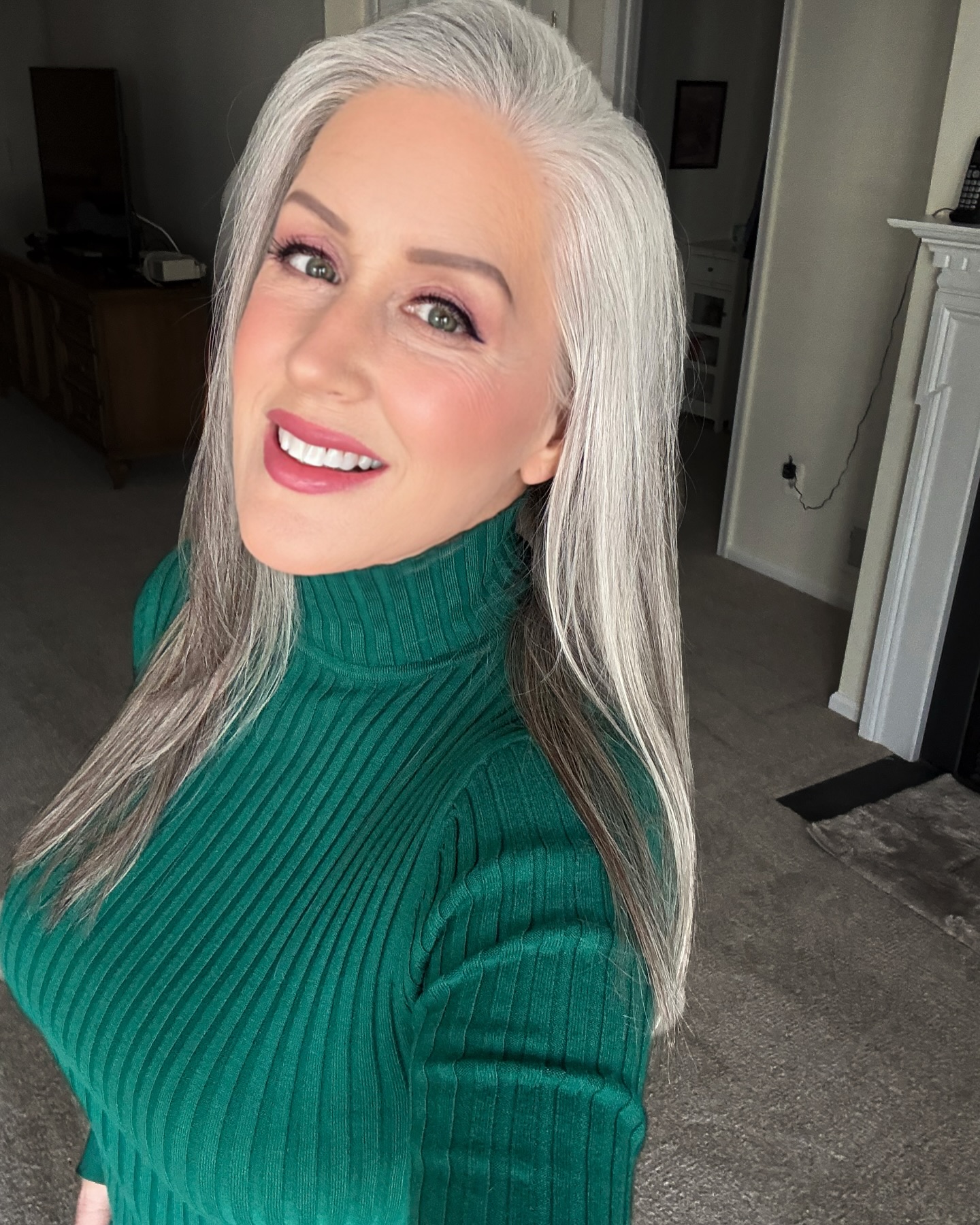 13. Elegant Silver Straight Cut - Hairstyles/Haircuts for Older Women