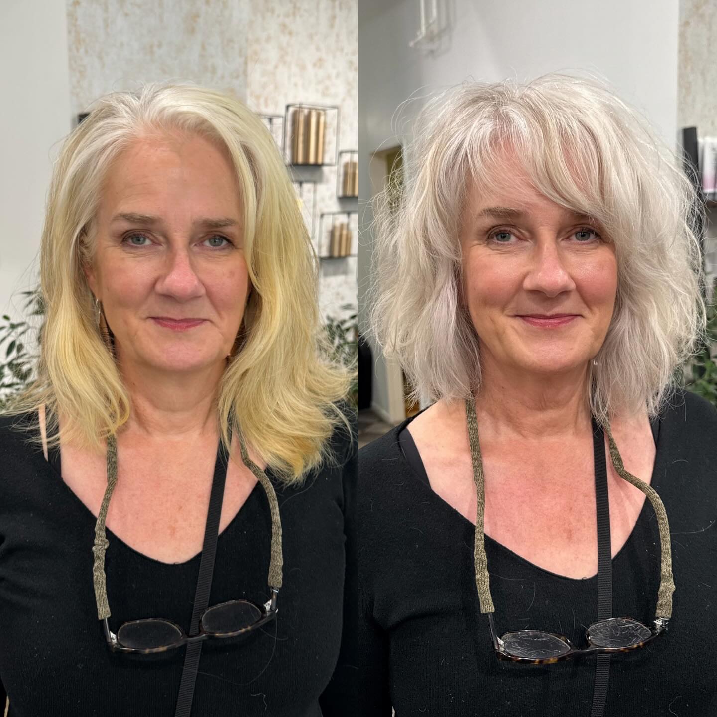 5. Silvery Shag Cut with Textured Layers - Before and After Hairstyles/Haircut Ideas