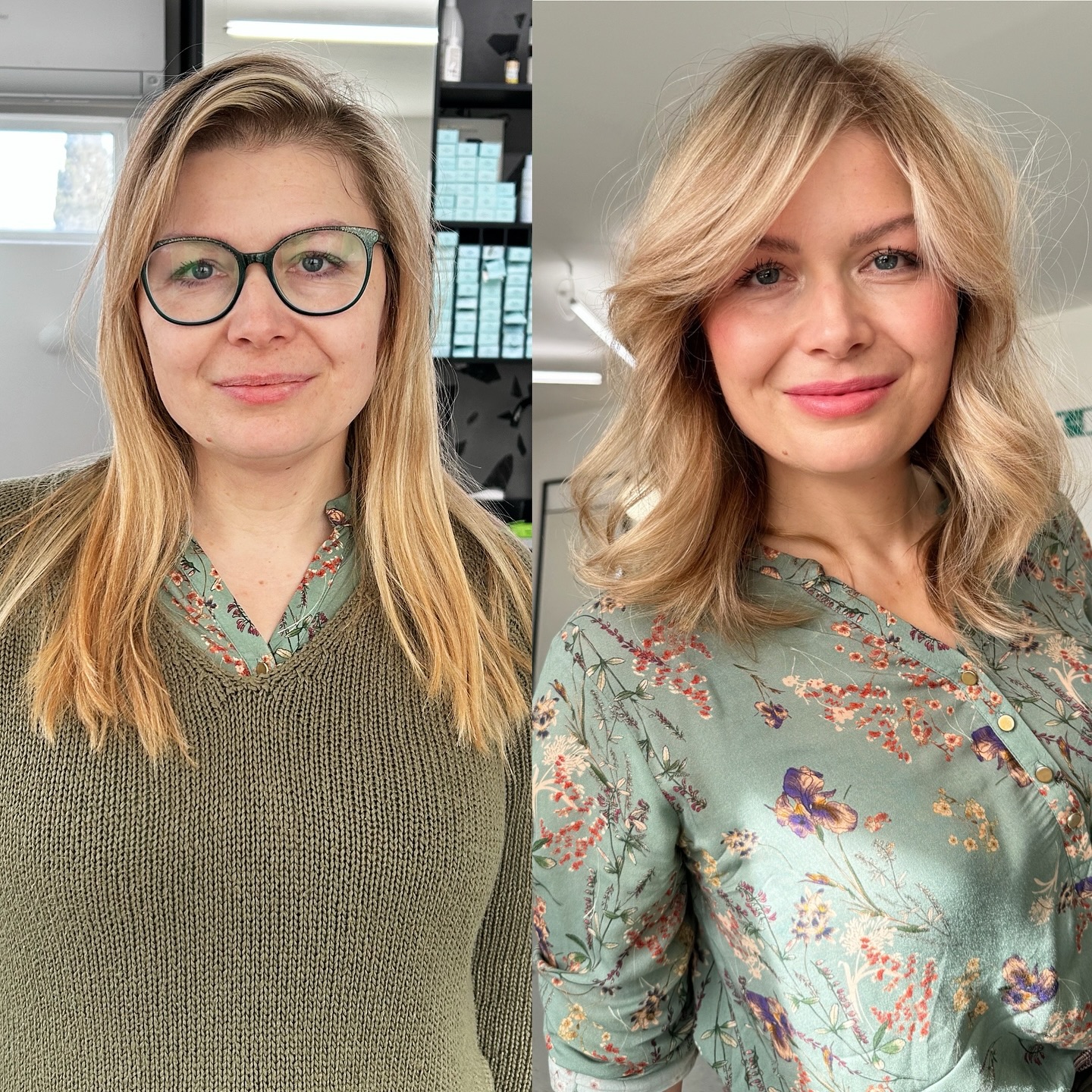8. Soft Waves with Side-Swept Layers - Before and After Hairstyles/Haircut Ideas