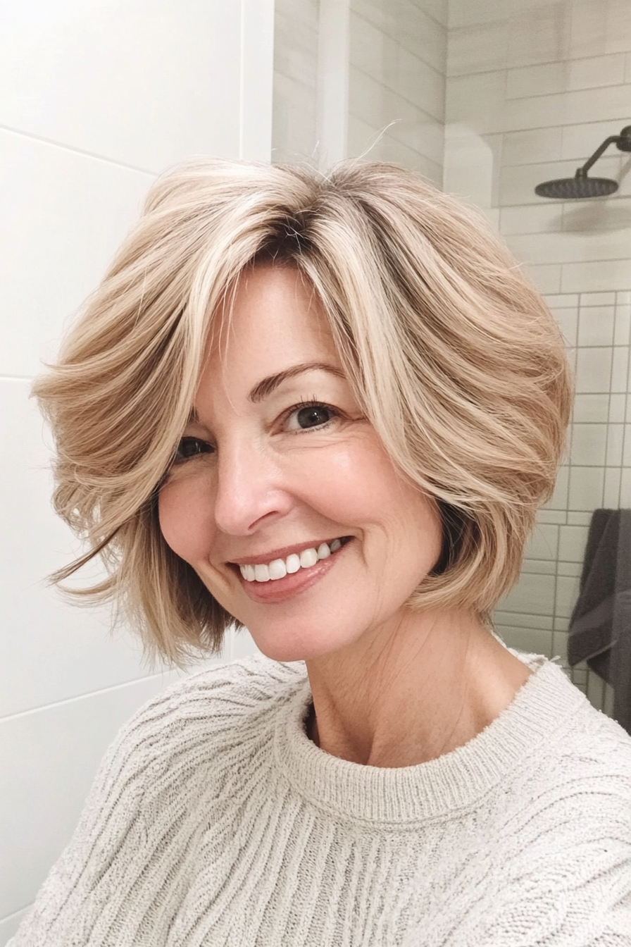 10. Soft Tousled Bob in Warm Beige Blonde (Short Hairstyles For Women Over 50 With Fine Hair) - Short Hairstyles For Women Over 50 With Fine Hair
