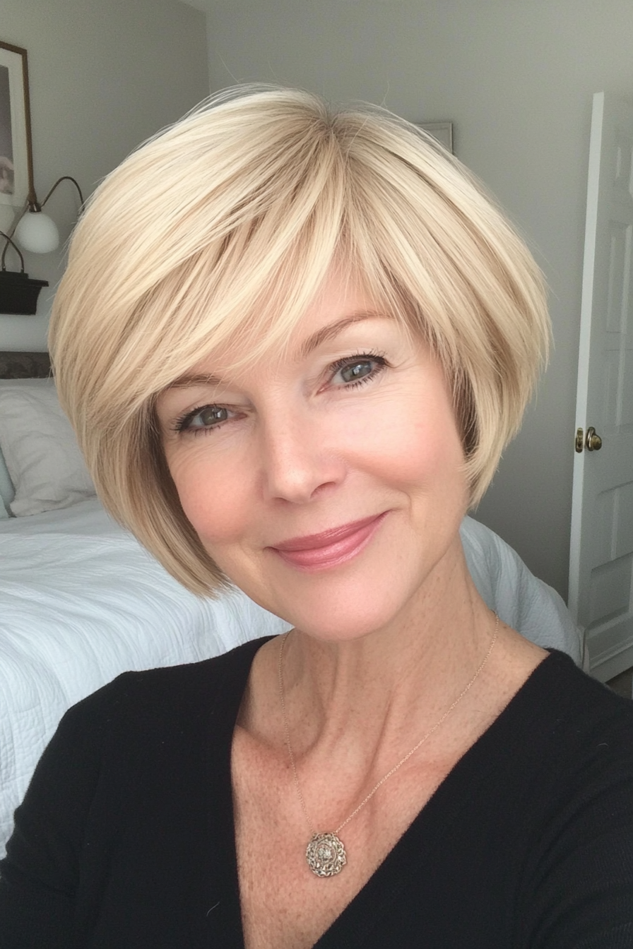 27. Classic Short Cut in Medium Blonde (Short Hairstyles For Women Over 50 With Fine Hair) - Short Hairstyles For Women Over 50 With Fine Hair