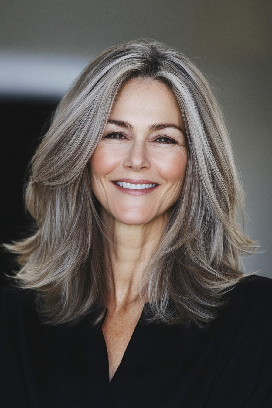 25. Classic Shoulder-Length Cut with Soft Layers in Medium Ash Brown (Best Haircuts For Women Over 40) - Best Haircuts For Women Over 40