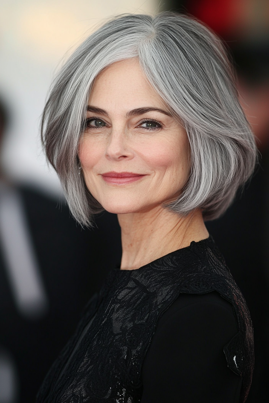 18. Pixie Bob in Natural Gray (Easy Hairstyles For Older Women) - Easy Hairstyles For Older Women