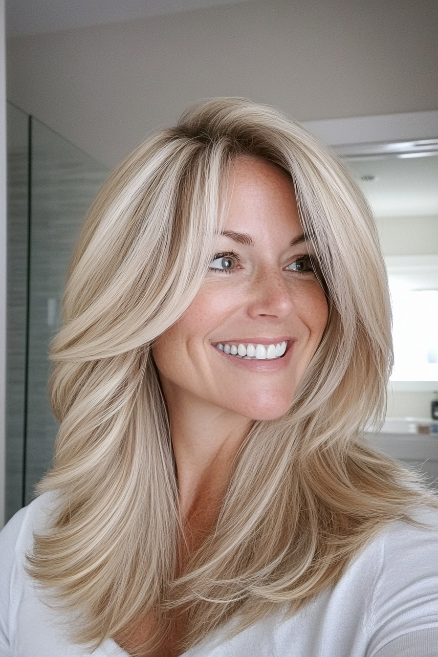 8. Layered Waves - Medium Blonde (Modern Hairstyles For Women Over 50) - Modern Hairstyles For Women Over 50