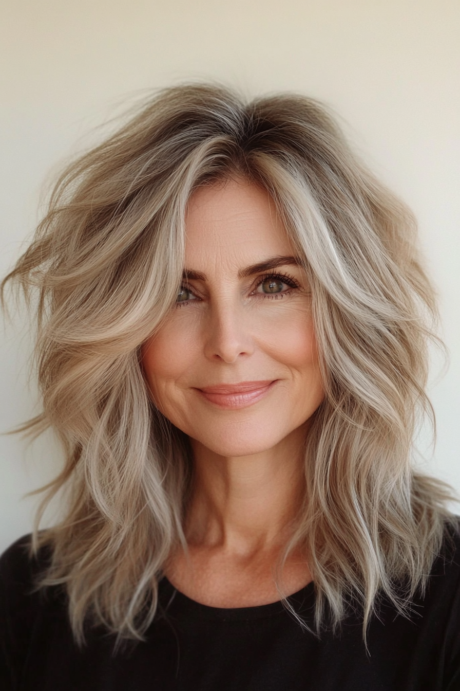11. Textured Shag - Golden Blonde (Modern Hairstyles For Women Over 50) - Modern Hairstyles For Women Over 50