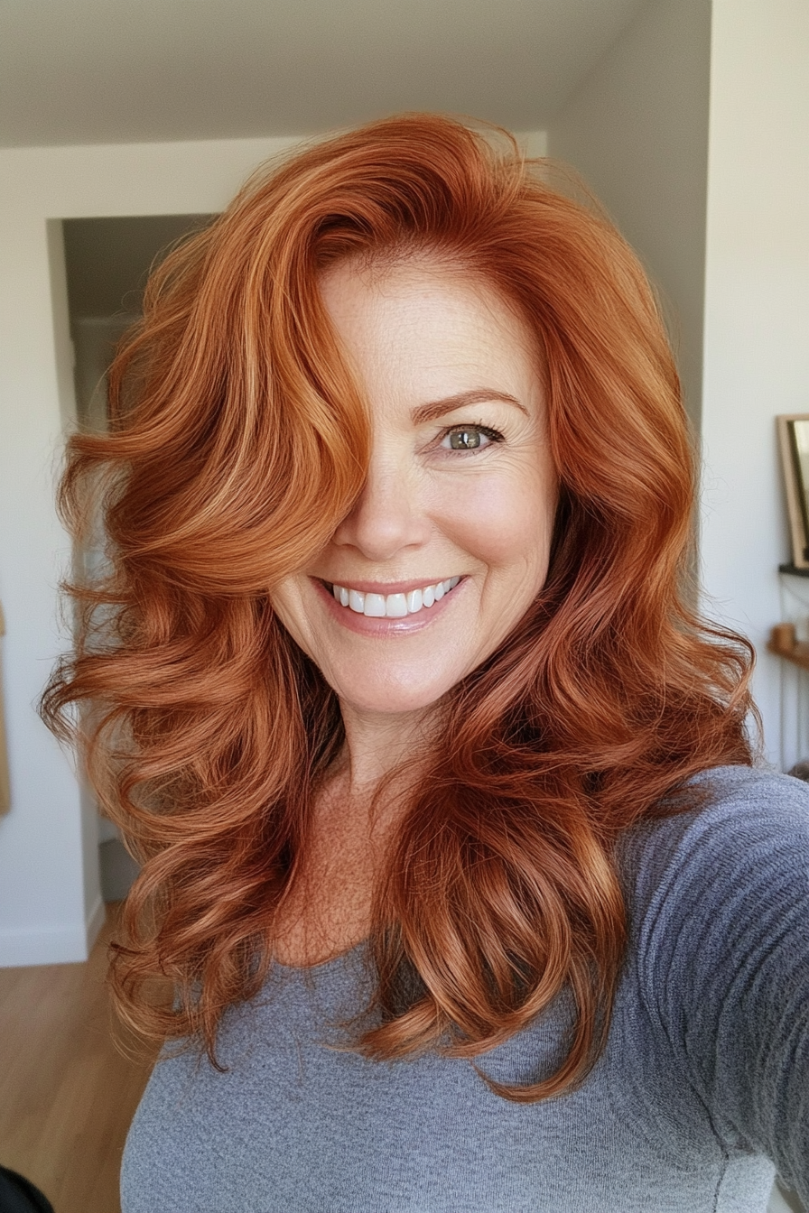 27. Voluminous Ringlets - Mahogany (Modern Hairstyles For Women Over 50) - Modern Hairstyles For Women Over 50