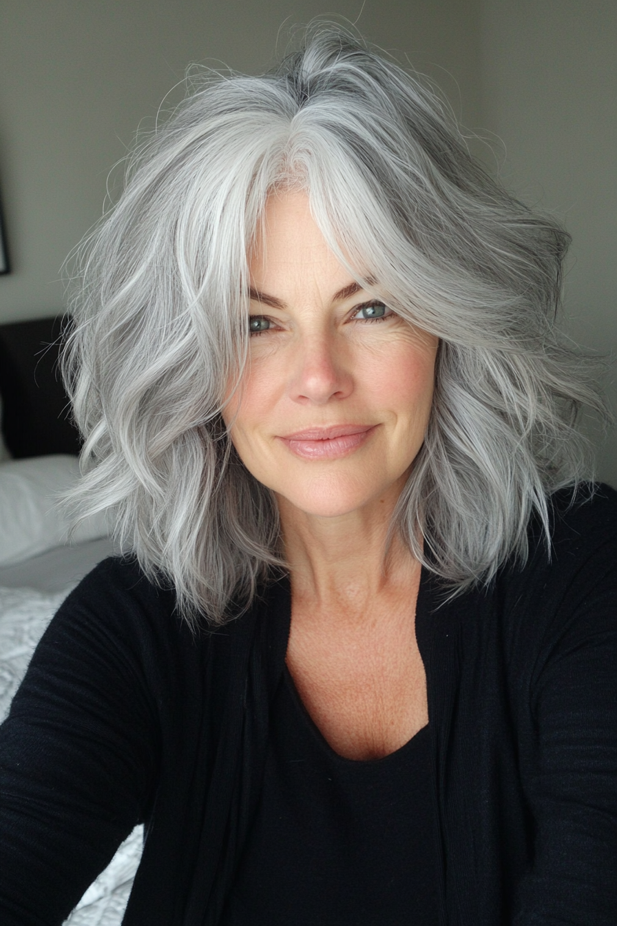 2. Silver Fox Shag (Shag Haircuts For Women Over 60) - Shag Haircuts For Women Over 60