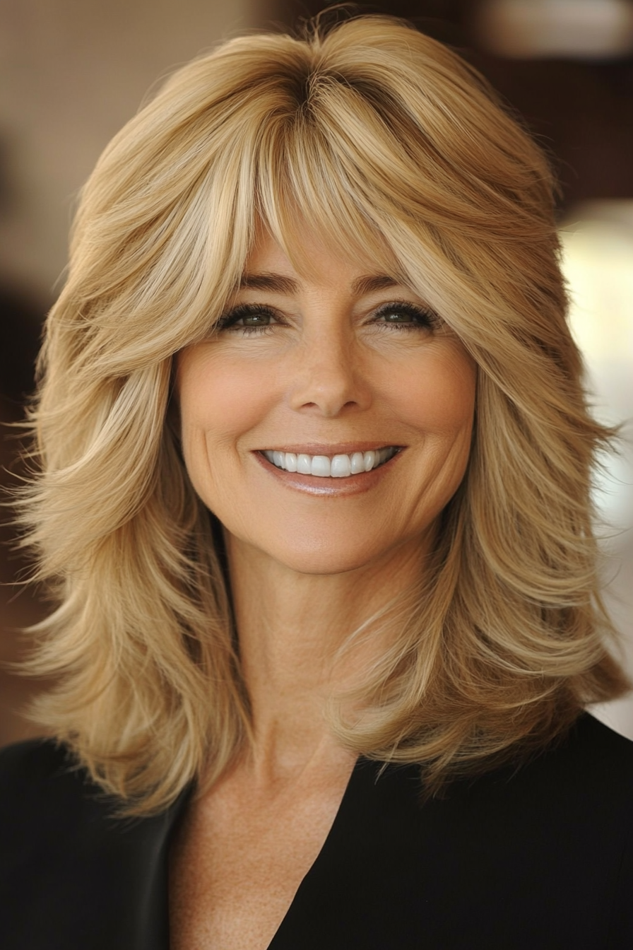 6. Honey Dew Layered Shag (Shag Haircuts For Women Over 60) - Shag Haircuts For Women Over 60
