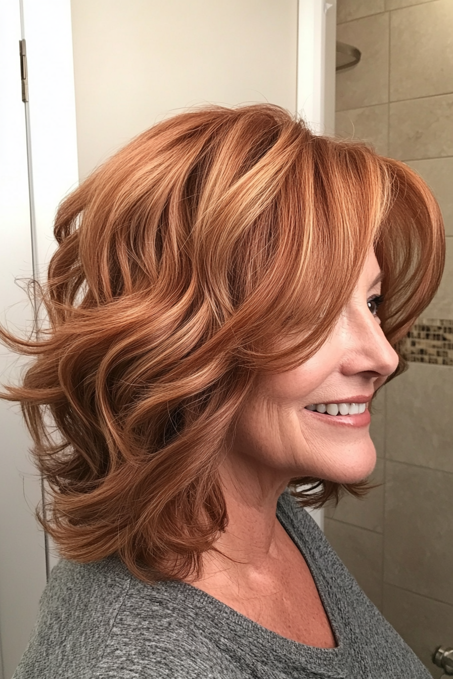 13. Cinnamon Swirl Shag (Shag Haircuts For Women Over 60) - Shag Haircuts For Women Over 60