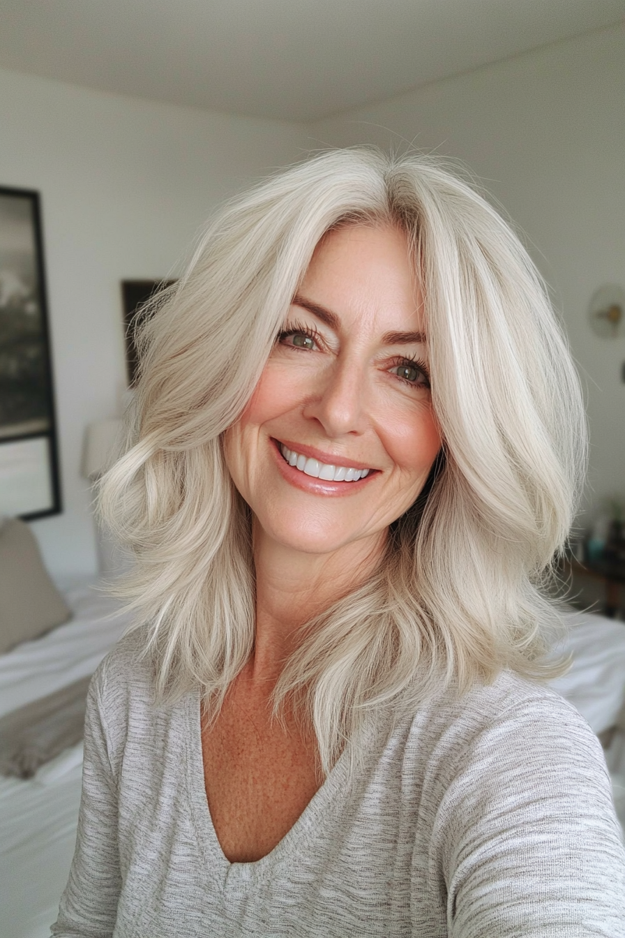 22. Ivory Tendril Shag (Shag Haircuts For Women Over 60) - Shag Haircuts For Women Over 60