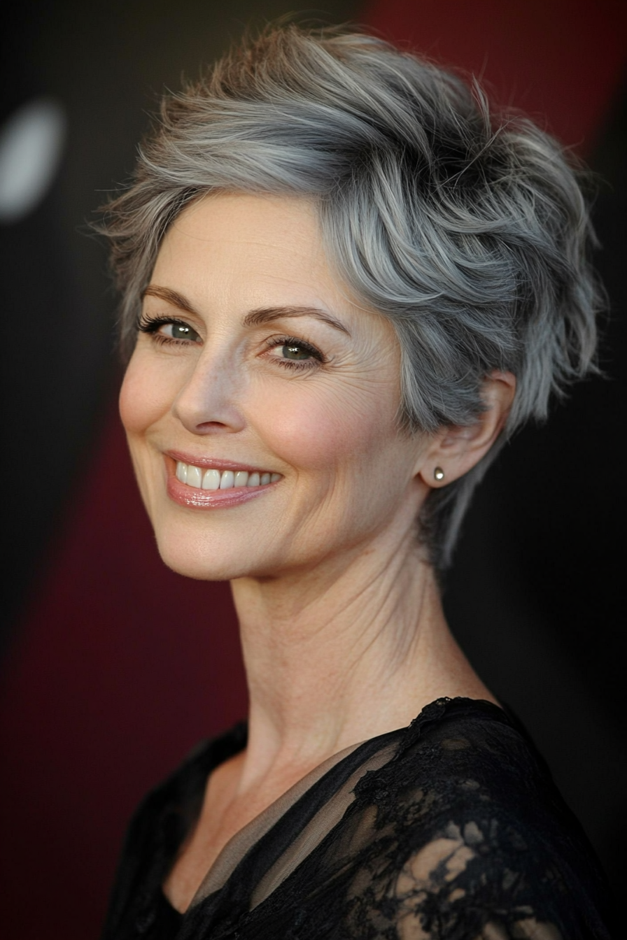19. Natural Waves Pixie in Soft Grey (Short Haircuts For Older Women With Fine Hair) - Short Haircuts For Older Women With Fine Hair