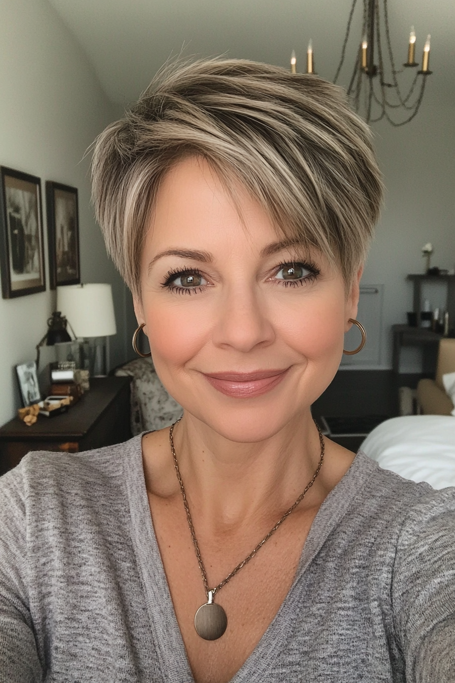 18. Volume Boost Pixie – Dark Blonde (Short Hairstyles For Women Over 50 With Thin Hair) - Short Hairstyles For Women Over 50 With Thin Hair