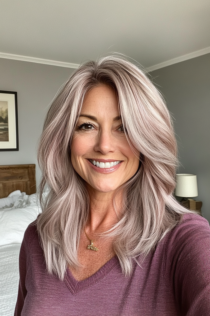 22. Modern Mullet in Dusty Rosewood (Trendy Haircuts For Women Over 50) - Trendy Haircuts For Women Over 50
