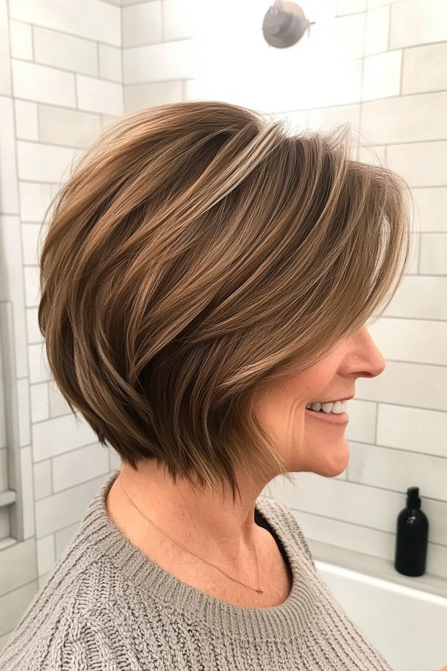 27. Bouncy Bob in Ash Brown (Trendy Haircuts For Women Over 50) - Trendy Haircuts For Women Over 50