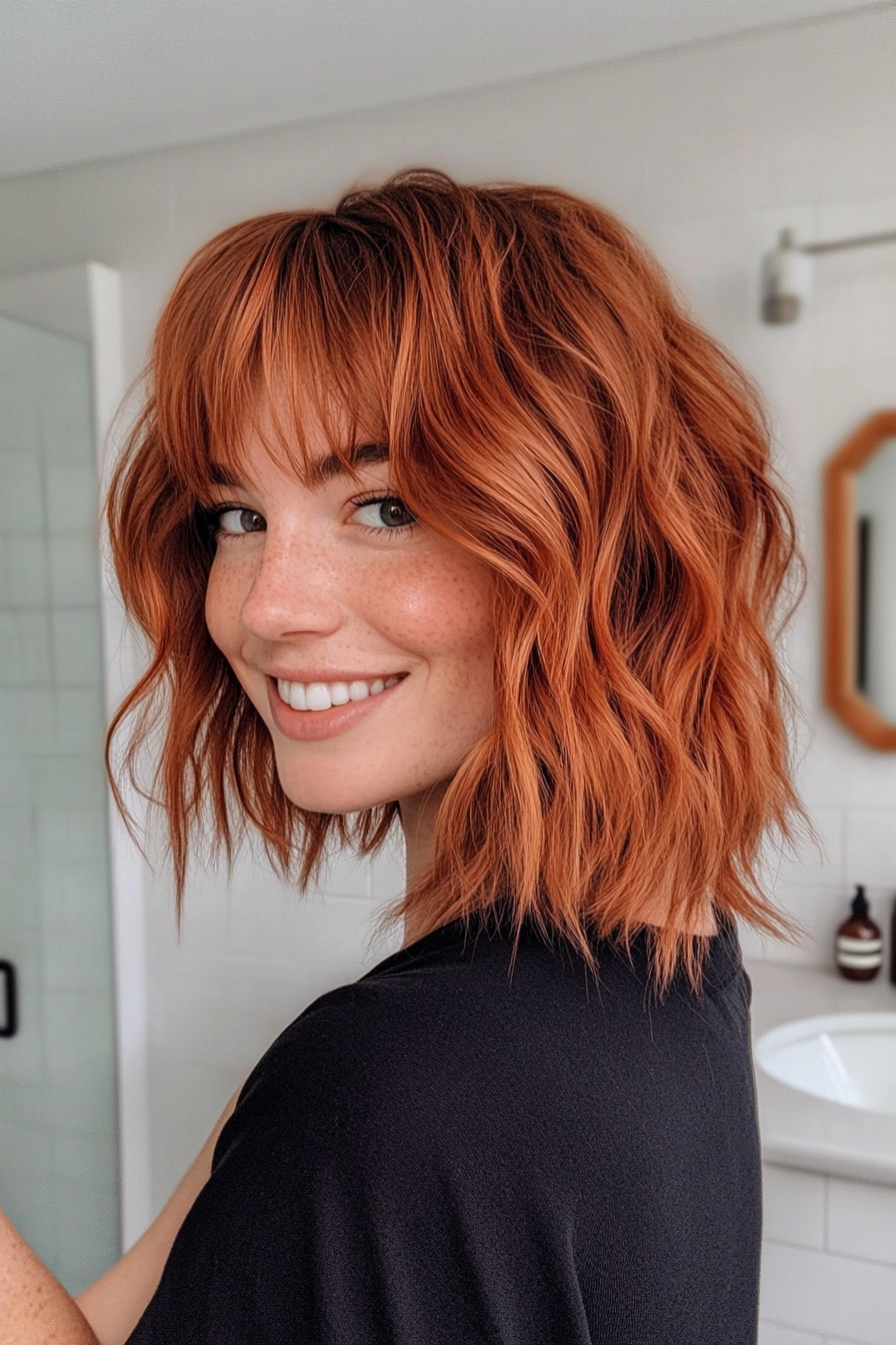 9. Copper Penny (Shaggy Haircuts With Curtain Bangs) - Shaggy Haircuts With Curtain Bangs