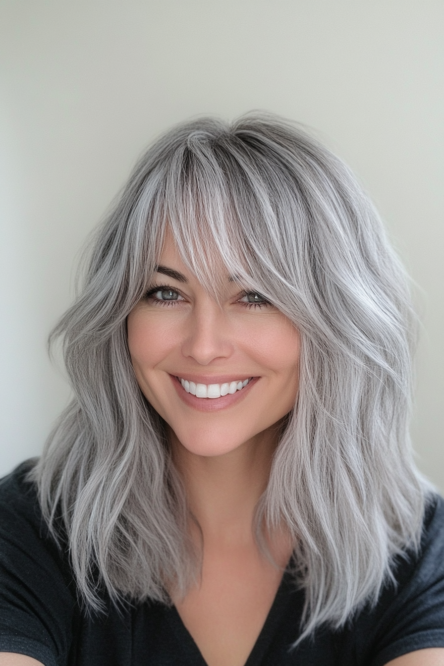 16. Silver Fox (Shaggy Haircuts With Curtain Bangs) - Shaggy Haircuts With Curtain Bangs