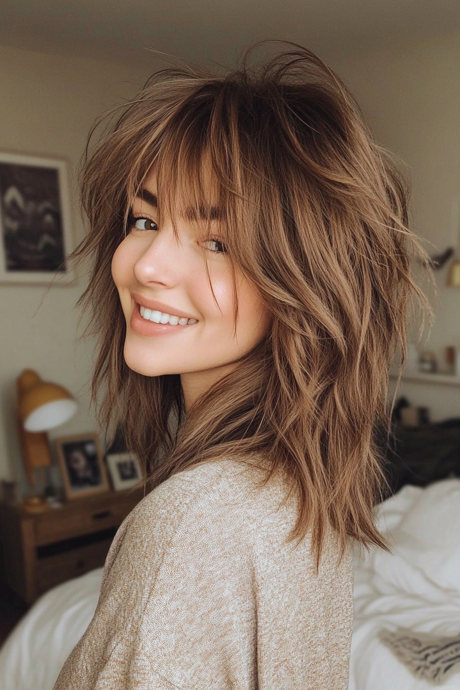 21. Maple Twilight (Shaggy Haircuts With Curtain Bangs) - Shaggy Haircuts With Curtain Bangs