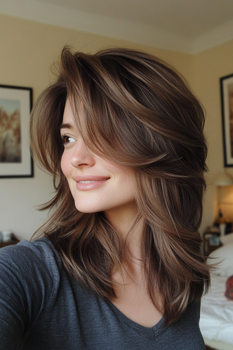 23. Frosted Tips (Shaggy Haircuts With Curtain Bangs) - Shaggy Haircuts With Curtain Bangs