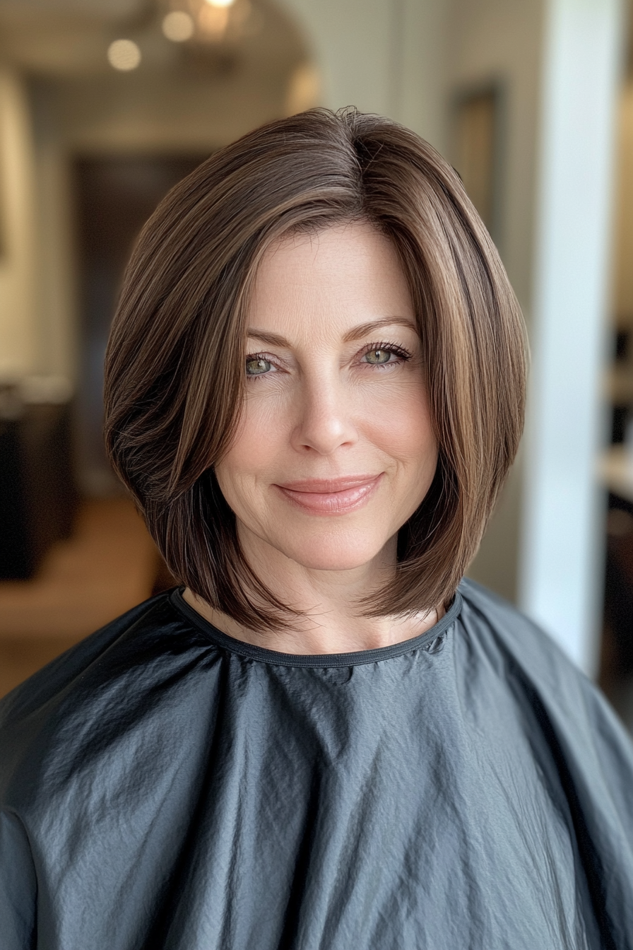 2. Classic Chestnut Bob (Mid Length Mom Haircuts) - Mid Length Mom Haircuts