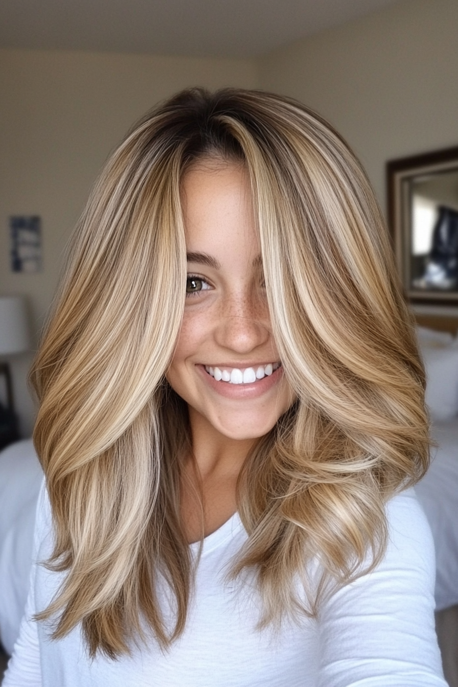 6. Honey Highlights (Mid Length Mom Haircuts) - Mid Length Mom Haircuts