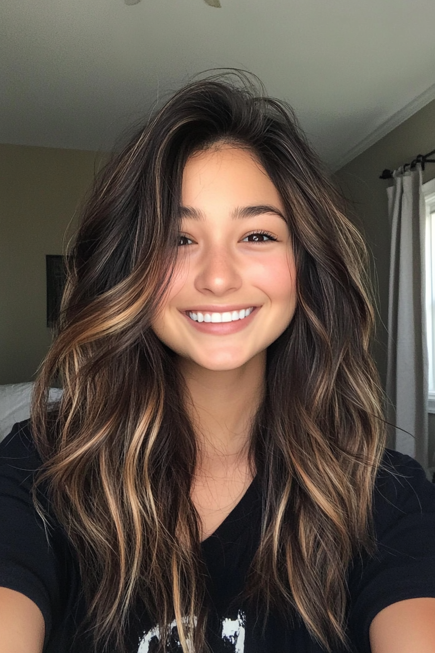 27. Peek-a-Boo Highlights (Mid Length Mom Haircuts) - Mid Length Mom Haircuts
