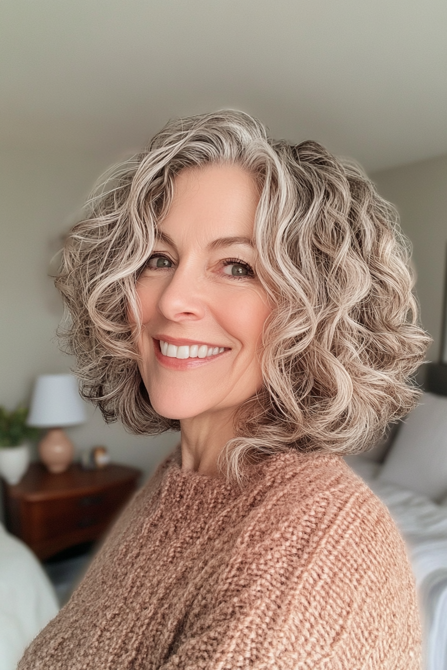 11. Curly Bob in Medium Blonde (Haircuts For Older Women With Thick Hair) - Haircuts For Older Women With Thick Hair