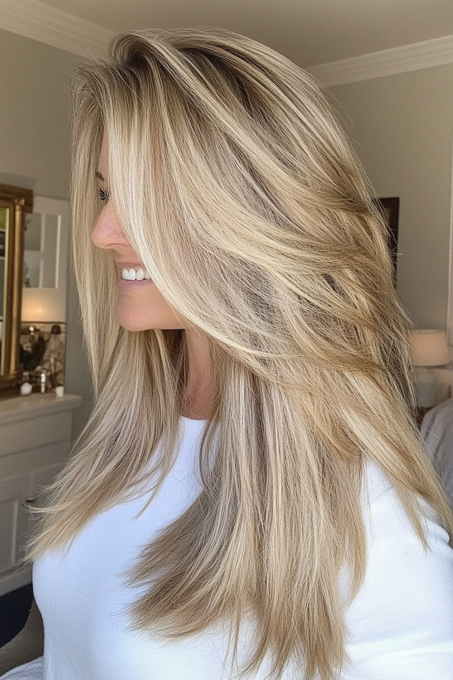 27. Ethereal Long Layers in Sandy Blonde (Haircuts For Older Women With Thick Hair) - Haircuts For Older Women With Thick Hair