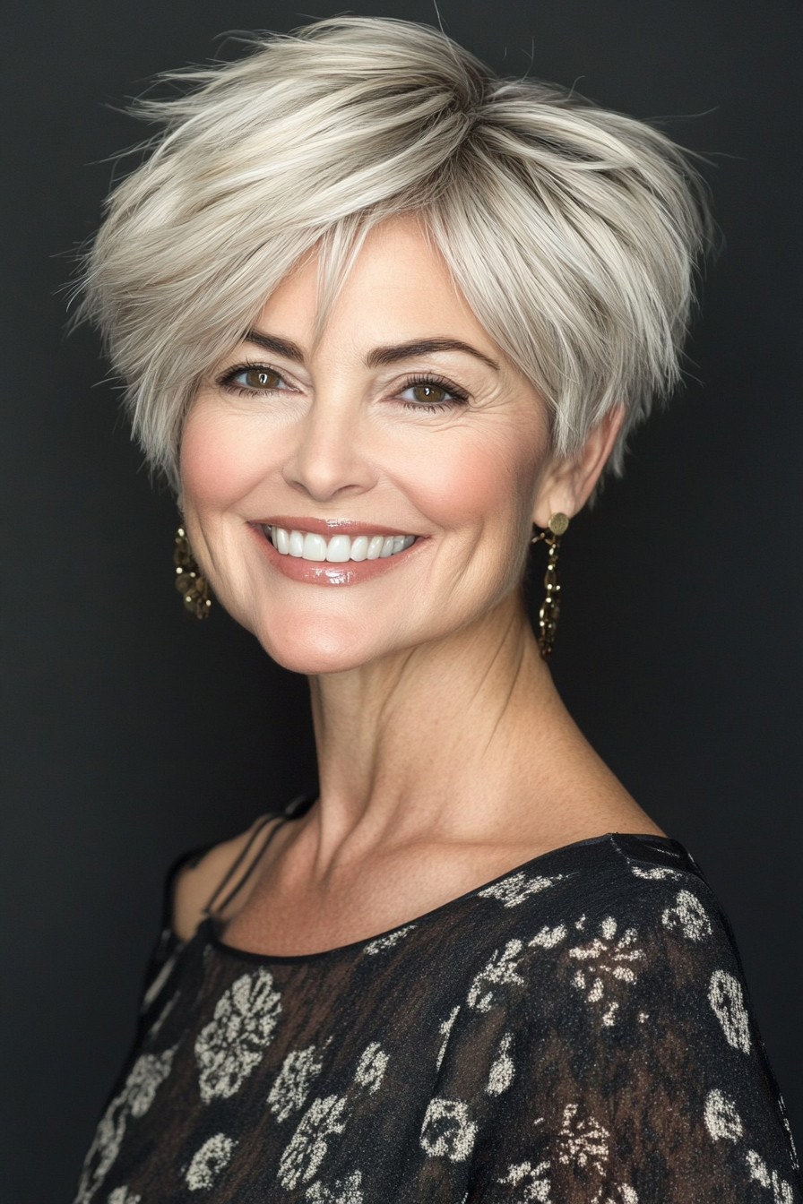 1. Soft Pixie Cut - Ash Blonde (Hairstyles For Women Over 60 With Fine Hair) - Hairstyles For Women Over 60 With Fine Hair
